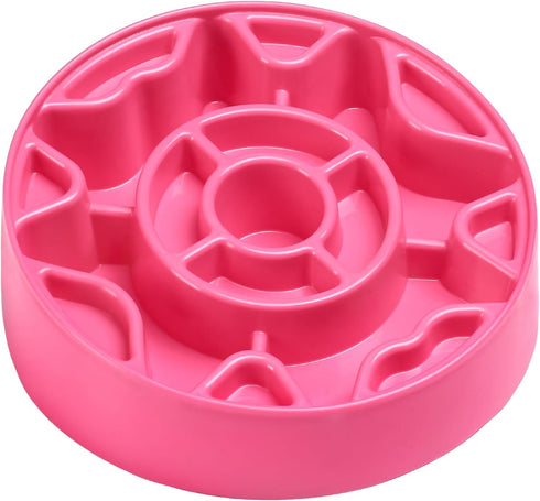 Tilted Slow Feeder Dog Bowl for Flat Face Breeds, Retro Style Non-Skid Food Bowl for Flat Face Breeds for Dogs & Cats Large, Small (Pink)...