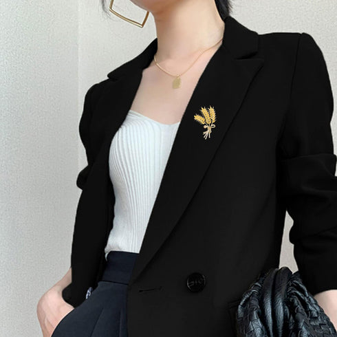 Yellow Wheat Brooch Gold Wheat Diamond Brooch Set Lapel Jacket Brooch Women Suit Lapel Brooch...
