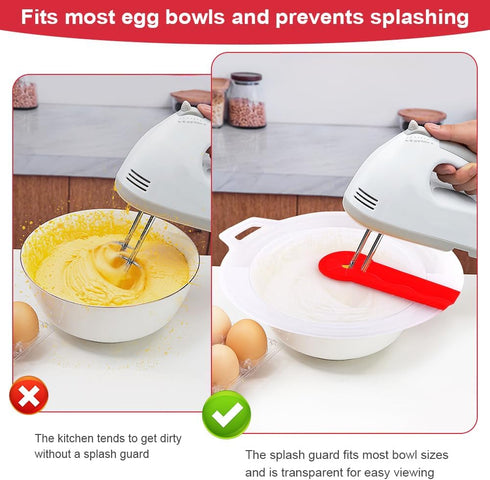 Mixing Bowl Splatter Guard,12.2 Inch Hand Mixer Splatter Guard,Silicone Mixing Bowl Splatter Screen Guard,Reusable Mixer Splatter Guard For Kitche...