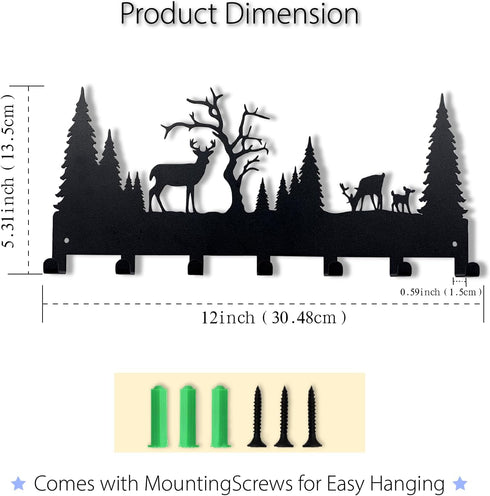 Wall Mounted Key Rack | Metal Key Rack Hook Organizer | Metal Key Organizer with 7 Hooks Wall Decoration for Front Door, Hallway, Kitchen, Office...