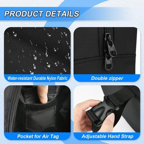Travel Neck Pillow Bag for trtl Travel Pillow, Waterproof Carrying Case Neck Pillow Protector with Air Tag Pocket & Adjustable Strap, Quick-Releas...