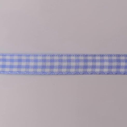 Light Blue Gingham Plaid Checked Ribbon 25 Yard Each Roll 100% Polyester (3/8", Lt.Blue)...
