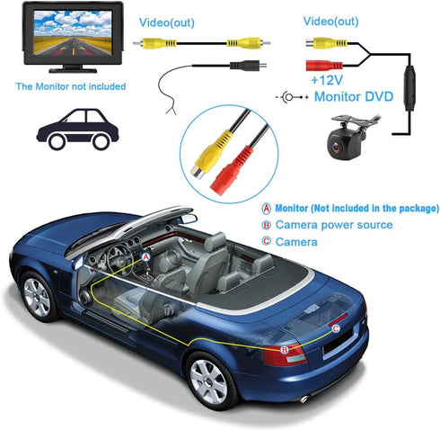 Backup Camera, HD Star Light Night Vision IP69K Level Waterproof Back Up Camera 140 Degree Wide Angle Rear View Reverse Camera Universal for Vehic...