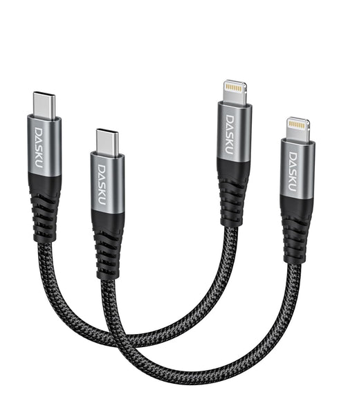 Dasku 1FT USB C to Lightning Cable 12 inch iPhone Charging Cable, Short Fast Nylon Brabied USBC iPhone Charger Cord Compatible with iPhone 14 13 1...