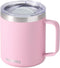 SUNWILL Insulated Coffee Mug with Lid, Travel Tumbler Reusable, 14 oz Stainless Steel Cup for Camping, Office, Home, Powder Coated Sakura...