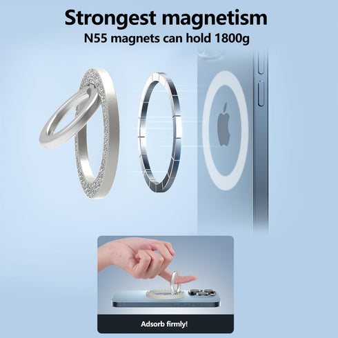 Magnetic Phone Ring Holder for MagSafe pop Socket,?360° Rotation? Phone Ring Mag-Safe Accessories with for iPhone 15/14/13/12 Series/Samsung/Googl...