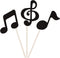 Donoter 48 Pcs Black Glitter Music Notes Cupcake Toppers Musical Symbols Cake Picks for Kids Birthday Party Food Decorations...