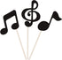 Donoter 48 Pcs Black Glitter Music Notes Cupcake Toppers Musical Symbols Cake Picks for Kids Birthday Party Food Decorations...