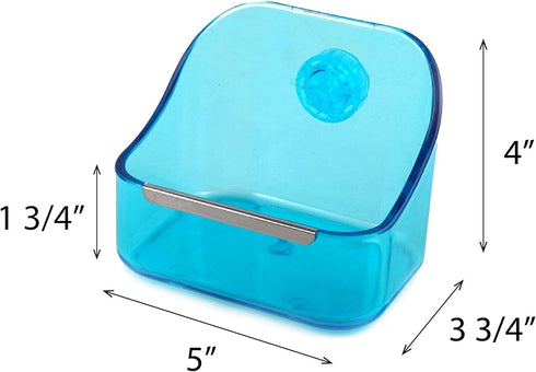 (2 Pack) 5" x 3 3/4" x 4" CalPalmy Food and Water Bowl for Rabbit, Chinchilla, Guinea Pig - The Best Tip-Proof, Clip-On Food Dishes for Rabbits an...