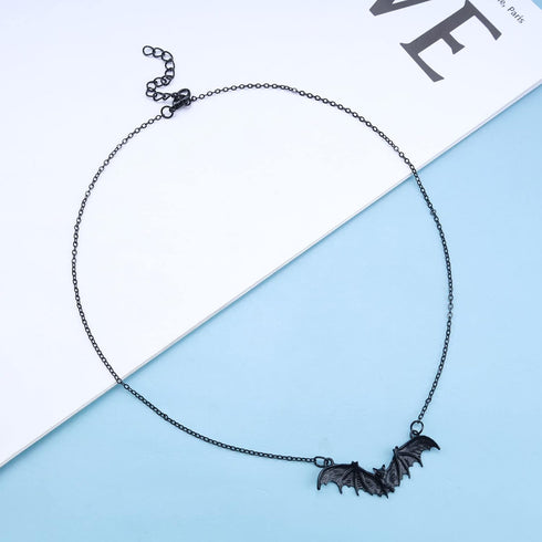 Gothic Bat Necklace Choker Flying Bat Pendant Necklace Punk Vampire Bat Necklace Halloween Bat Choker Necklace Jewelry for Women and Teen Girls...