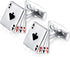 HONEY BEAR 4A Poker Playing Cards Good Luck Cufflinks for Men Shirts Steel Wedding Business Gift Silver...