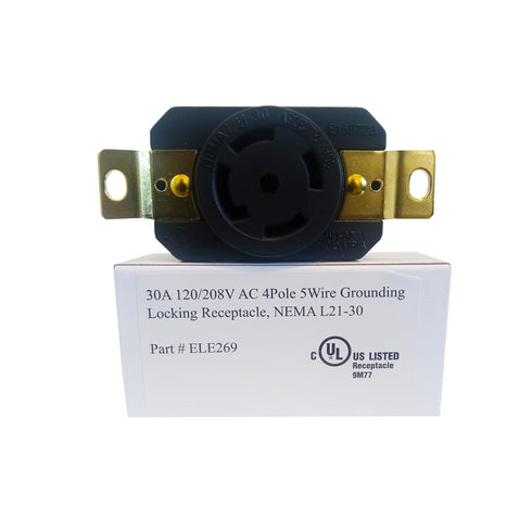 OCS Parts NEMA L21-30 Receptacle | 120/208V - 30A - 4 Pole 5 Wire | cUL Listed Replacement Electical Plugs (L21-30 Receptacle)...