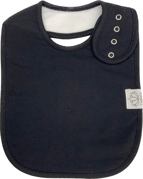 Isabeli Toddler Organic Cotton Bibs, Unisex 4-pack Large for Feeding, Drooling, Adjustable (Black)...