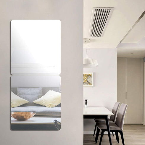 iCAGY Acrylic Self Adhesive Mirror Sheet for Wall, Plastic Non Glass Sticky Kid Safety Mirror Tiles for Wall Rectangle 6x9 inch 1Pcs...
