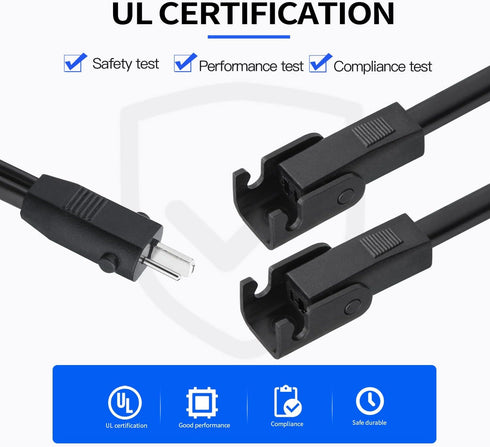 Recliner Power Splitter Cord 47 Inch 2 Pin Splitter Y Cable Replacement Power Supply for Okin Limoss Lazy boy Pride Catnapper Lift Chair Power Rec...