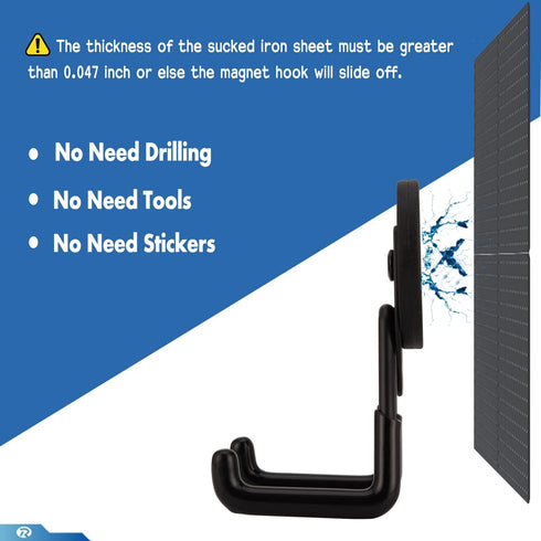 2 Pcs Magnetic Hook Heavy Duty, Strong Magnet Hooks for Garage Tools Hose Rope Electric Drill...