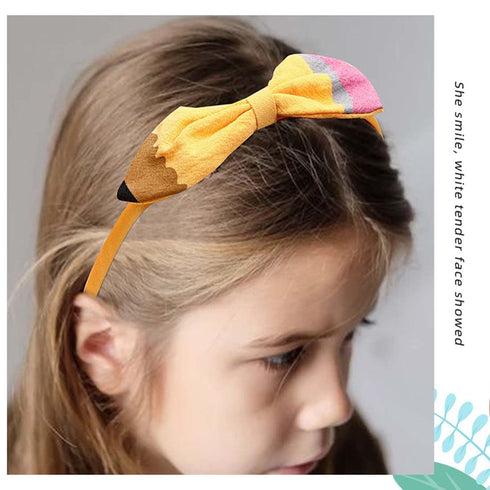 Back to School Headband for Girls School Bow Hair Band Teacher Headband Pencil Girl Headband School Hair Accessories TSFG21 (Pencil Headband Set)...
