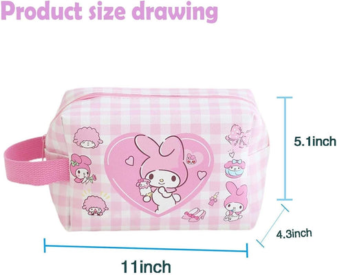 Kawaii Cartoon Travel Cosmetic Bag, Waterproof Large Capacity Cosmetic Pouch, Cute Anime Makeup Bag with Zipper, Foldable Storage Bags Makeup Pouc...