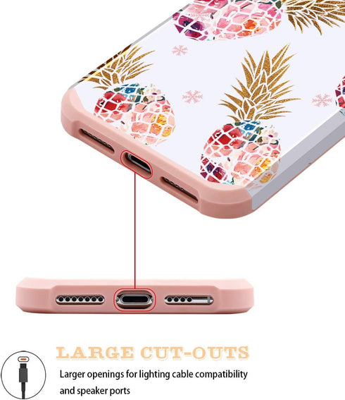 Fingic for iPhone 11 Pro Max Case,Pineapple Design Hybrid Hard PC Soft Silicone TPU Slim Dual Layer Protection Glitter Bumper Shockproof Protectiv...