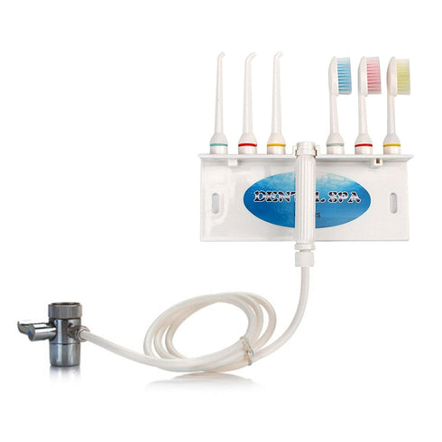 Water Flosser for Family Use 3 Jet Tips & 3 Toothbrush for Faucet & Shower, Oral Irrigator Non-Electric Safety , Dental Oral Care Tooth Cleaning...