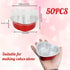 50Pcs Mini Heart Shaped Cake Pans with Lids,100 ml 3.4 oz Disposable Cupcake Cup Mini Aluminum Foil Baking Cups Ramekins Muffin Cupcake Liners for...