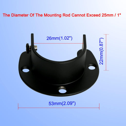Aopin Closet Pole Sockets Wardrobe Rod Bracket Flange Kit with Matte Black Finish 25mm / 1" Heavy Duty Closet Rod End Supports Flange Rod Holder B...