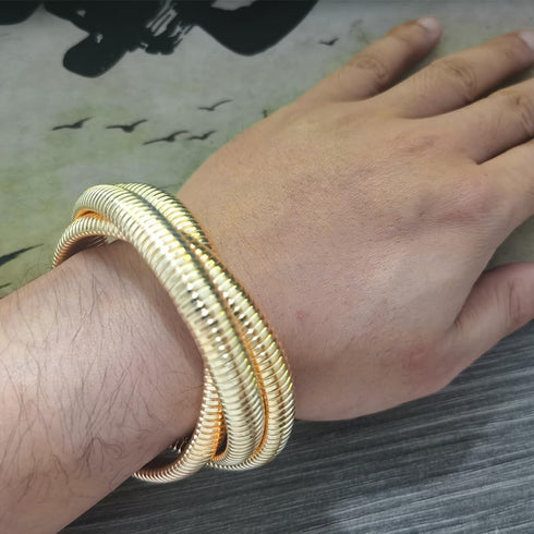 JczR.Y Snake Stretch Bracelet Triple Wrap Bracelets for Women Gold Wrap Bracelets Boho Snake Chain Interlocking Omega Serpent Bracelet Stretchy Pu...
