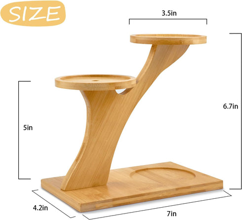 XXXFLOWER Bamboo Plant Stand ,3 Tiers Indoor Succulent Windowsill Shelf - Small Tabletop Plant Holder for Home, Office, Living Room, Bedroom Decor...