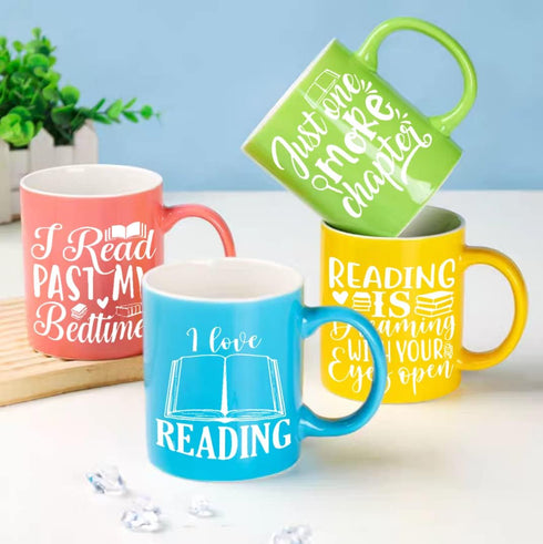 Alinacutle School I Love Reading Books Reusable Silk Screen Stencils, Self-Adhesive Silkscreen Printing Stencil for Home Decor,Paint on Wood/Fabri...