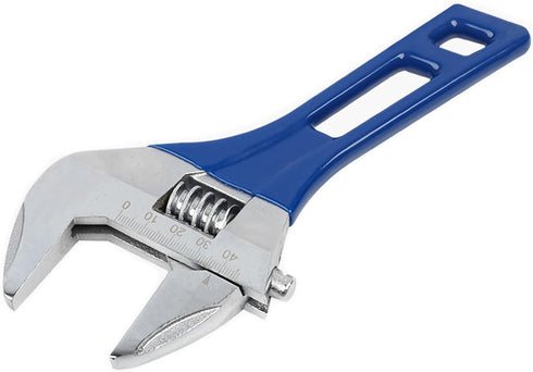 Adjustable Wrench, Wide Jaw Opening Plumbing Wrench, CR-V Steel, Metric Scale Marked, Ergonomic Grip...