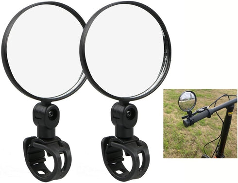 2pcs Bicycle Rearview Mirrors,HD Rear View Wide Angle Convex Mirror,360?Rotatable Bicycle Mirrors,Universal Silicone Rearview Mirror for Bicycles....