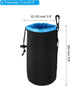 PATIKIL Camera Lens Bag, 2 Pcs 3.9" IDx9.8 H Drawstring Lens Pouch with Thick Protective Neoprene, Lens Case for DSLR Camera Lens, Water Coffee Cu...