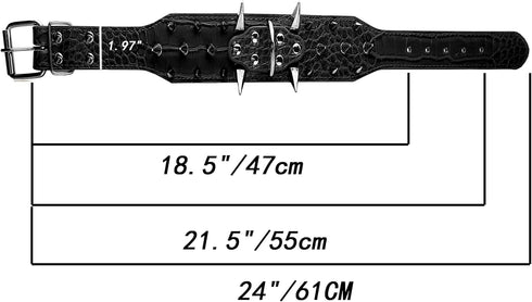 New Spiked Dog Collar Protecting The Dog's Neck from Bitting Spiked Studded Dog Collar for Dogs 2" Width Pet Collar Black Large Fit for Neck Girth...