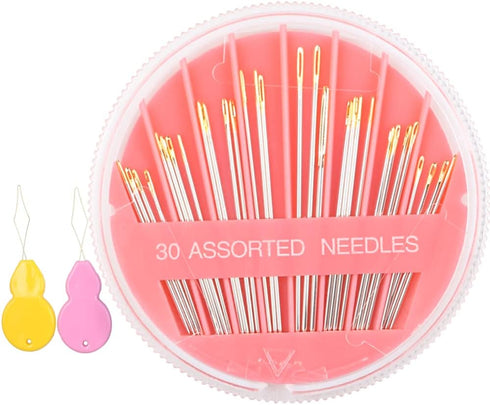 Hekisn 60pcs Premium Hand Sewing Needles, 2Pack 6 Sizes 30-count Assorted Sewing Needles, Stitching Needles for Hand sewing repair?Sewing Sharp Ne...