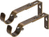 Curtain Rod Bracket Set of 2 for 1 Or 1 1/8 Inch Rods, Adjustable - Antique Brass...