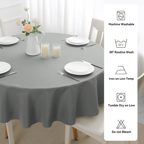 Romanstile Round Waterproof Tablecloth, Stain Resistant Washable Table Cloths Wrinkle Free Polyester Table Covers for Kitchen Dining Party Wedding...