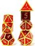 7 Pieces Metal DND Dice Set Retro D&D Polyhedral Dice with Flannel Bag for DND Dungeons and Dragons Role Playing Games (Red&Gold)...