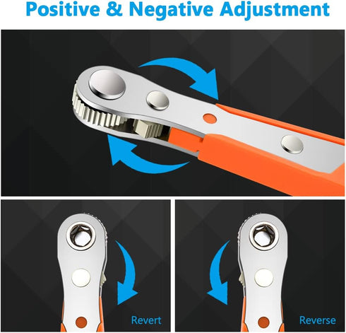 Mini Ratchet Wrench,Right Angle Phillips Magnetic Screwdriver for Tight Spaces with 1/4" Drive High Torque Offset Reversible Mini Ratchet Offset S...