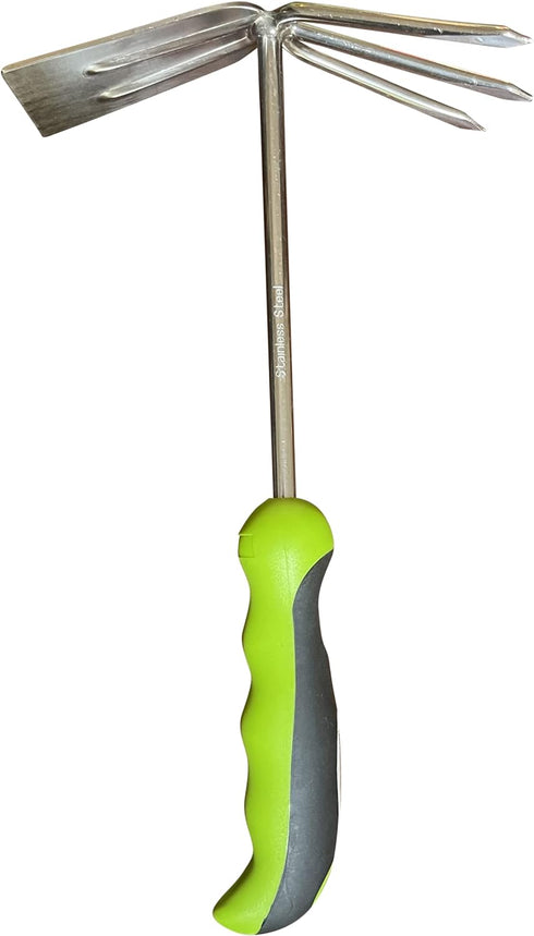 Garden Guru Hand Cultivator Rake Hoe Tiller Tool - Stainless Steel for Ultimate Strength - Rust Resistant - Ergonomic Handle - Great for Gardening...