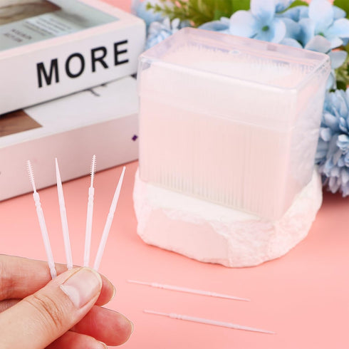 1100Pcs Dental Picks Plastic Toothpick Oral Hygiene 2 Way Interdental Brush Stick...