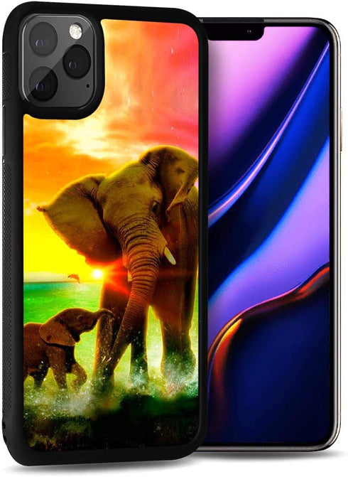 for iPhone 12 Pro Max, Durable Protective Soft Back Case Phone Cover, HOT12353 Mum Baby Elephant 12353...