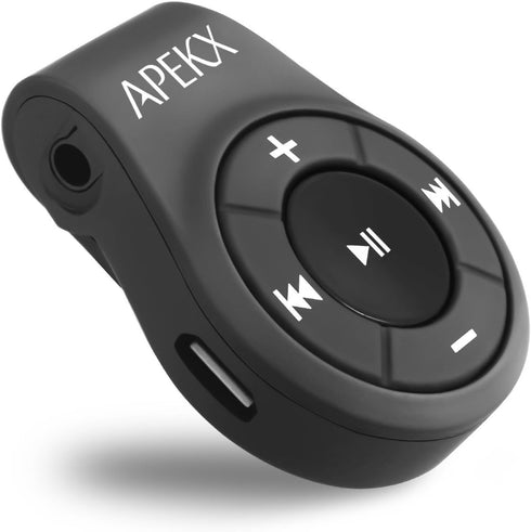 APEKX Clip Bluetooth Audio Adapter for Headphones, Headset, Speaker, Wireless Receiver with MIC for Hands-Released Call and Music...