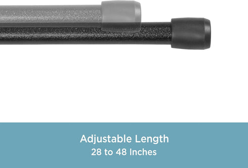 Kenney KN631/5 Strafford Spring Tension Rod, 28 inches to 48 inches, Black...