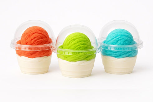 Golden Apple, 7oz-50sets Clear Plastic Dessert Cups, Parfait Cups with Dome lids No Hole...
