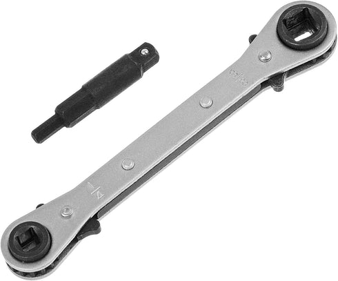 AC Ratchet Wrench, HVAC Service Wrench with HVAC Hexagon Bit Adapter, Premium AC Service Tools for Refrigeration Equipment Repair (3/16”, 1/4”, 5/...