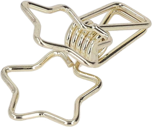 100Pcs Tail Clips, Star Shape Small Clips Decorative Paper Clips for Office School Home Desk Supplies (Gold)...