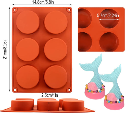 Palksky (3 Pcs) Round Cylinder Candy Mold/Chocolate Cover Cookie Mold for Sandwich Cookies Muffin Cupcake Brownie Cake Pudding Jello(Random Color)...
