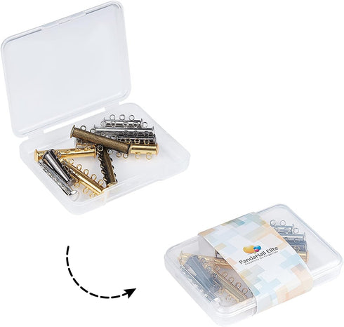 PH PandaHall 10 Sets Slide Clasp Lock, Multi Strand Slide Magnetic Tube Clasps Bracelet Necklace Connectors Layering Clasp for Layered Necklace Br...
