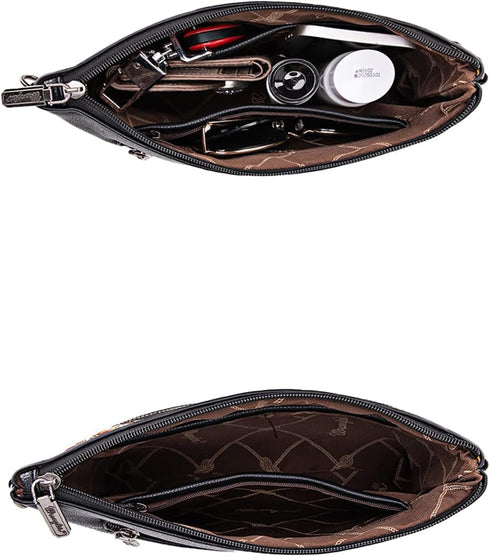 Wrangler Western Cowhide Crossbody Bags for Women Clutch Wristlet Purse...