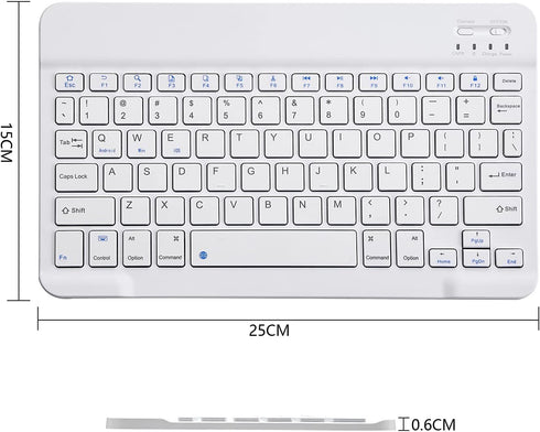 Ultra-Slim Bluetooth Keyboard Portable Mini Wireless Keyboard Rechargeable for Apple iPad iPhone Samsung Tablet Phone Smartphone iOS Android Windo...